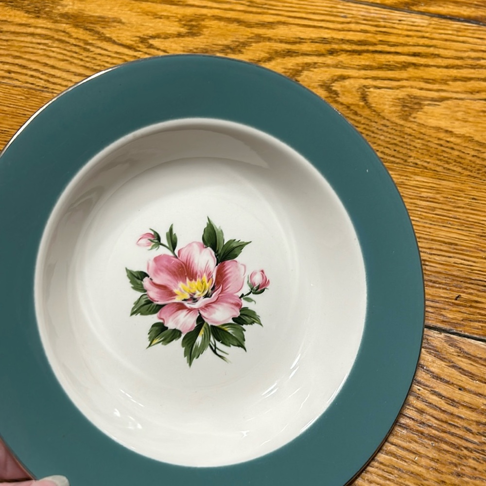 Empire Green pattern bowl. Century Service Corp. Semi Vitreous dinnerware.
